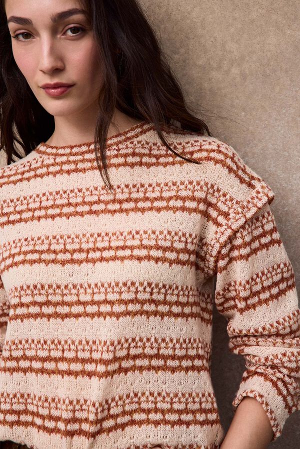 Slowlove Striped structure top Orange
