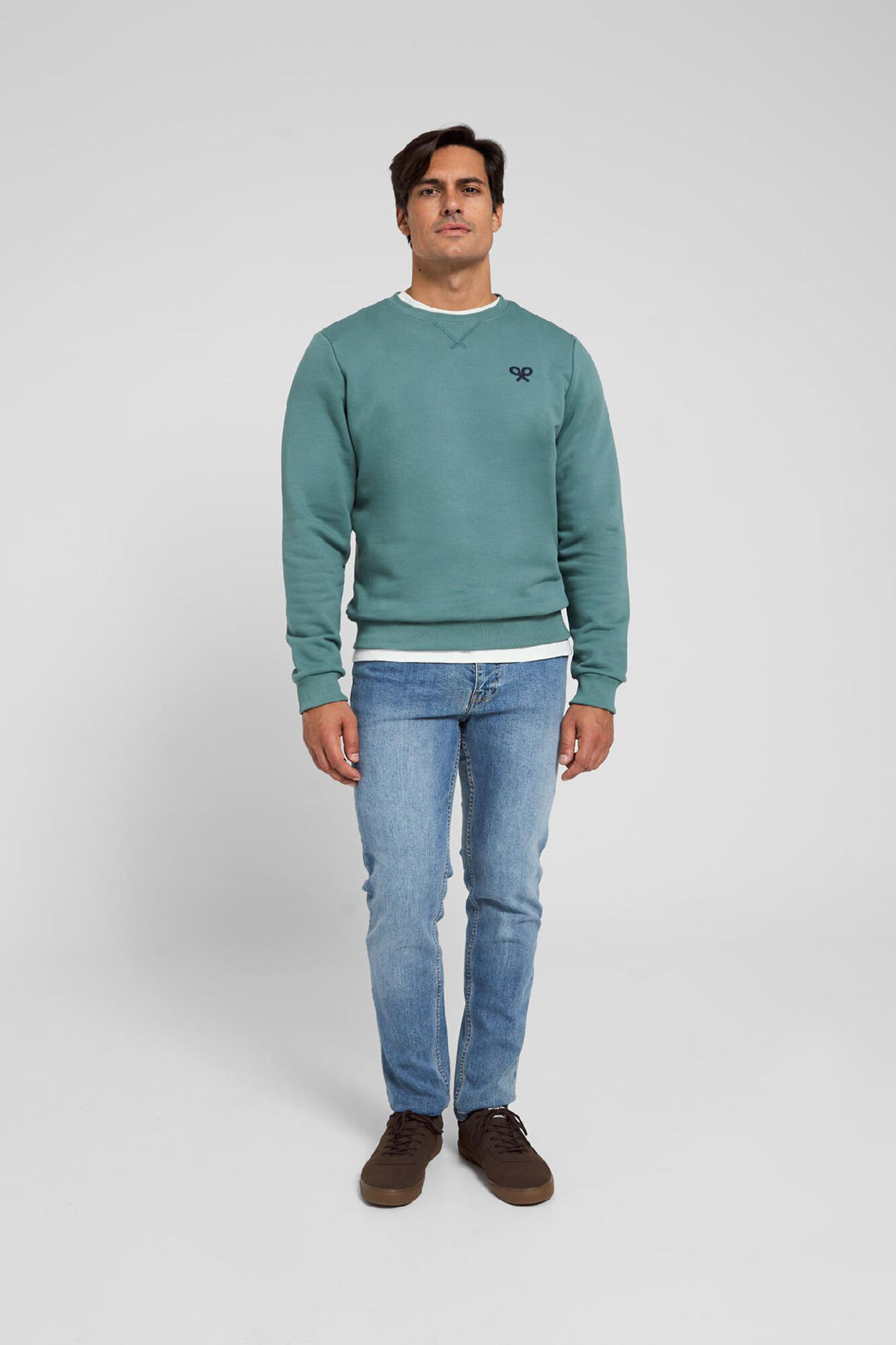 Sudadera raqueta lisa verde azul Men s sweatshirts Cortefiel