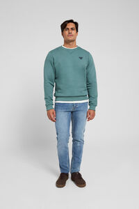 Cortefiel Plain blue-green racket sweatshirt Green