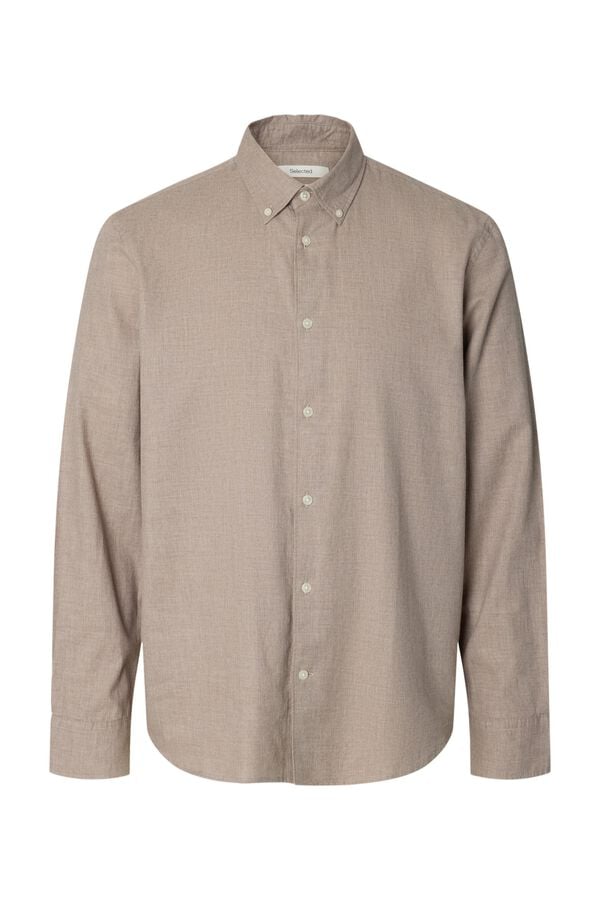 Selected Camisa regular fit Castanho