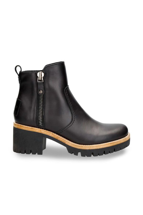 Cortefiel Leather boots with leather lining Black