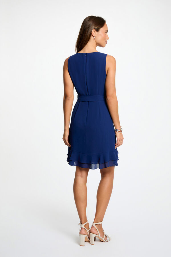 Morgan Vestido curto cruzado Azul