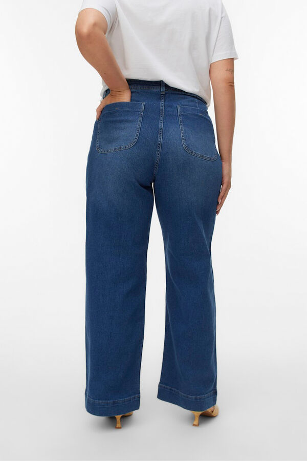 Vero Moda Curve Calça jeans larga plus size Azul