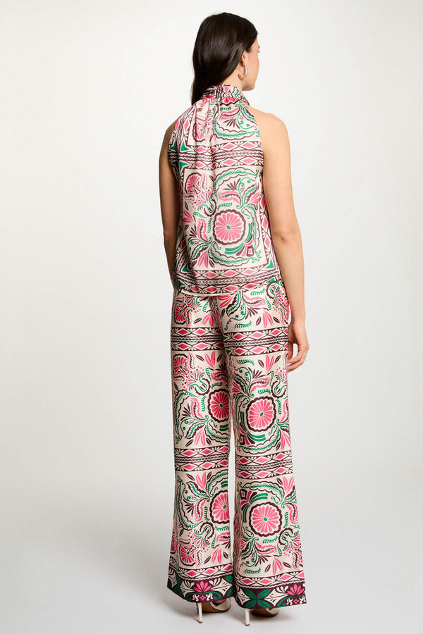 Morgan Blusa acetinada com gola alta Multicolorido