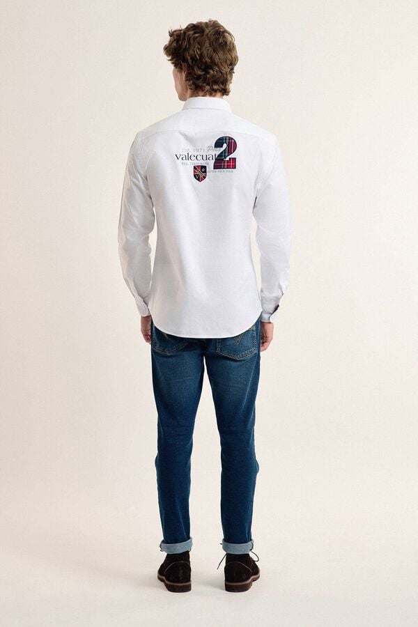 Valecuatro Camisa masculina modelo cavalo branco Valecuatro Branco