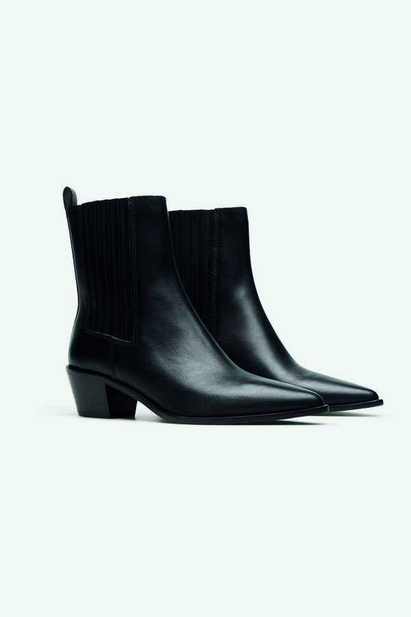 Cortefiel Botín elastico piel Negro