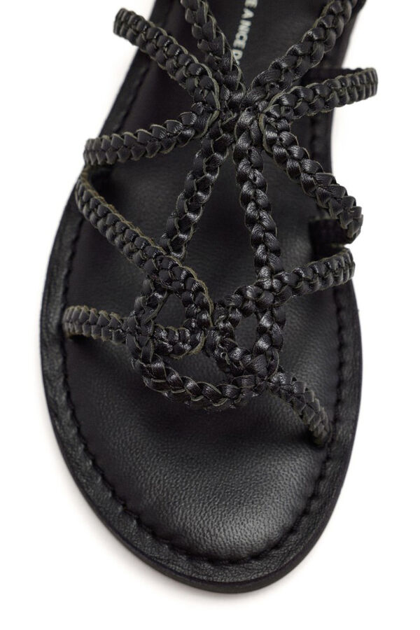 Gioseppo Leather braided sandals orland Black