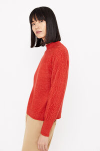Cortefiel Combined knit jumper Coral