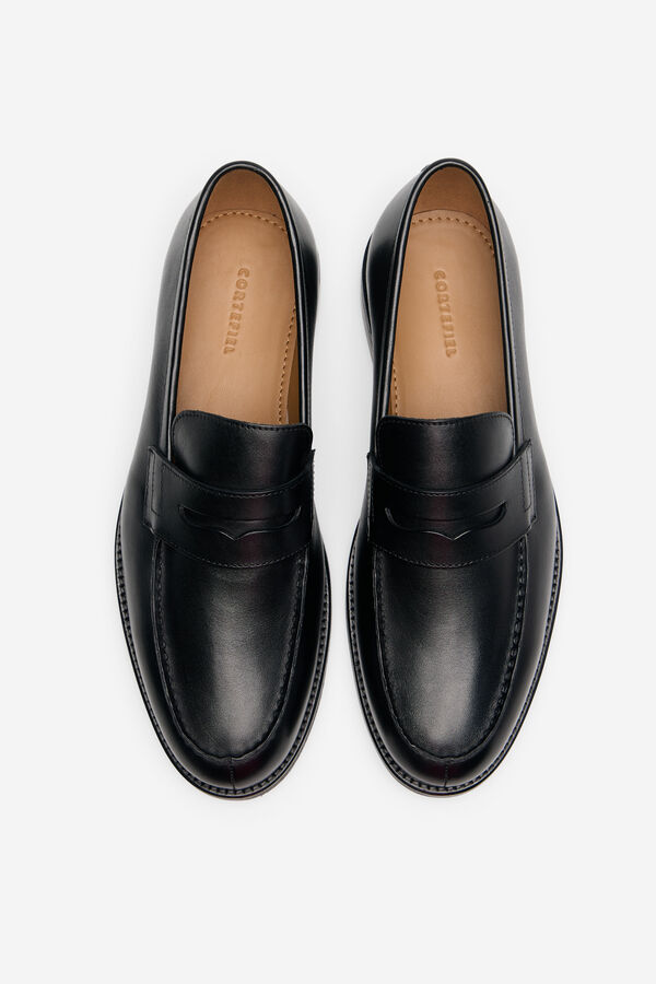 Cortefiel Leather loafer Black