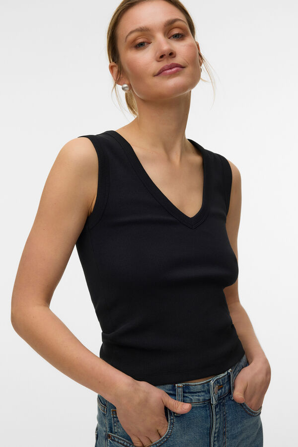Vero Moda Camiseta sin mangas escote pico Negro