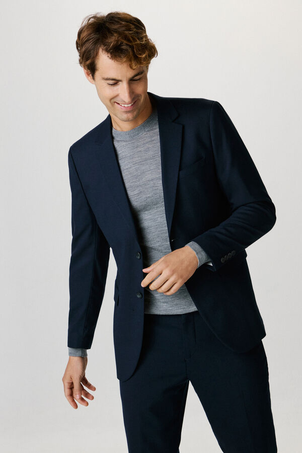 Selected Blazer Slim Fit com lã Azul
