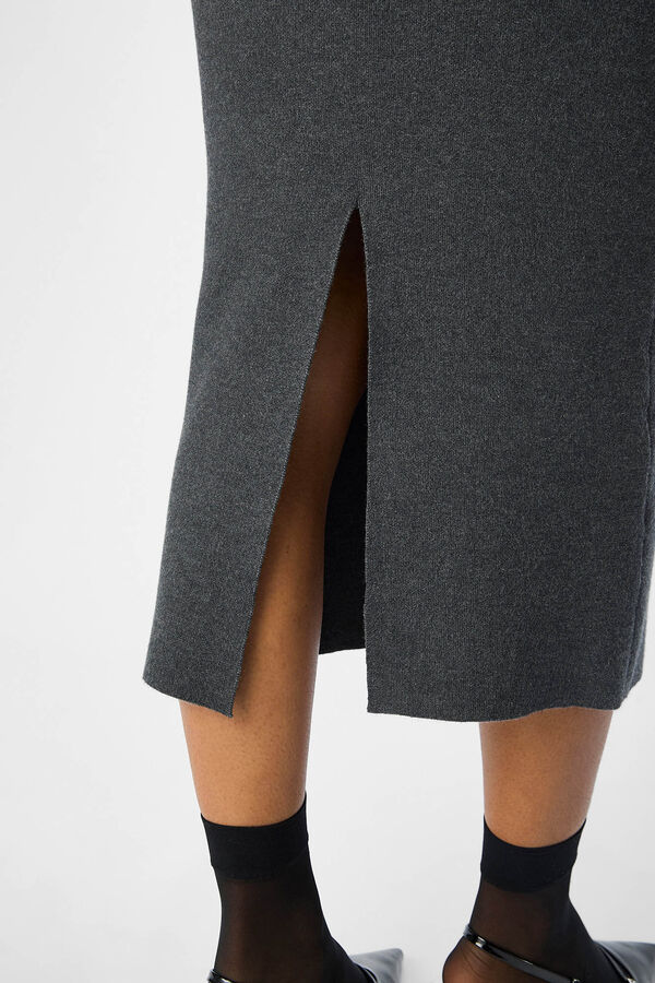 Cortefiel Midi knit skirt Grey