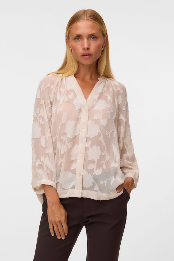 Vero Moda Blusa em tule Tostado