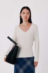 Cortefiel Soft basic T-shirt Ivory