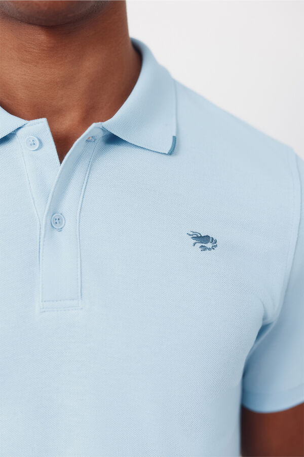 Cortefiel Embroidered polo shirt Blue