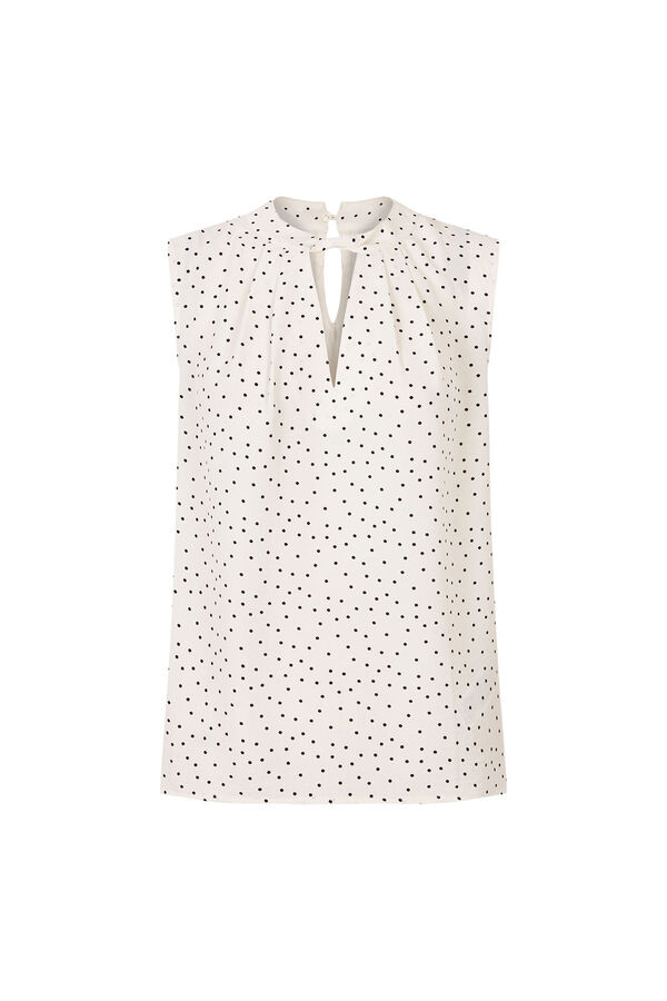 Cortefiel Cropped teardrop top Printed white