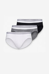 Cortefiel Pack 3 jersey-knit briefs Black