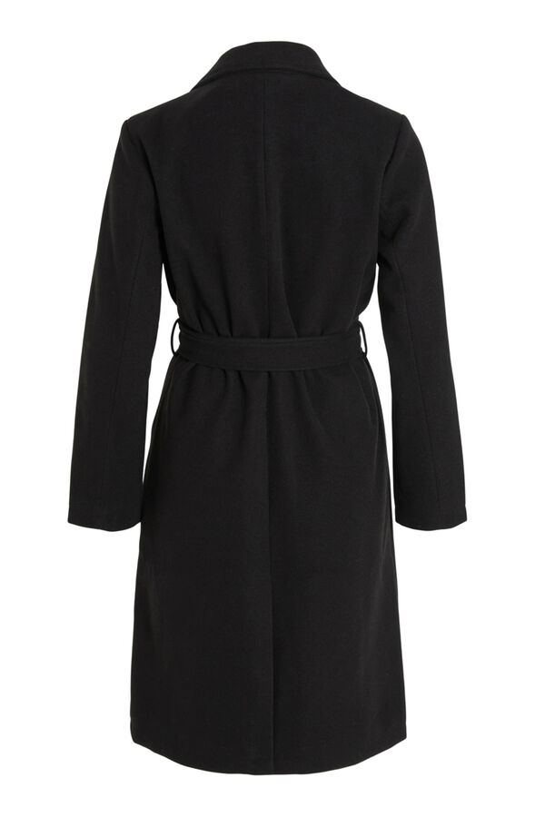 Cortefiel Women's cloth coat with belt Black