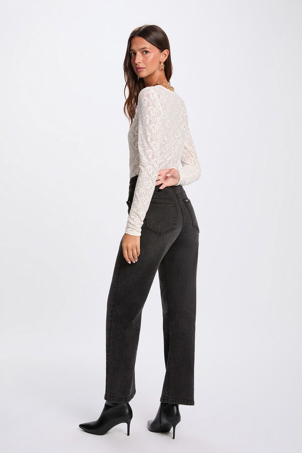 Morgan Fitted lace T-shirt Ivory