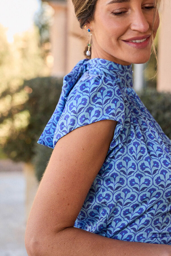 Pol&iacute;n Et Moi Vestido gola Paola Azul