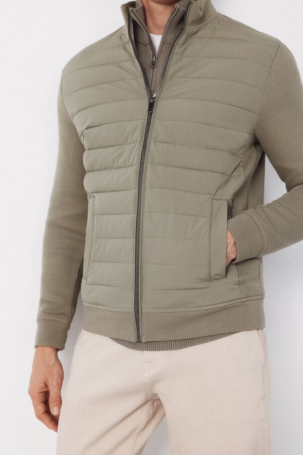 Cortefiel Cardig&atilde; de tecido combinada Verde