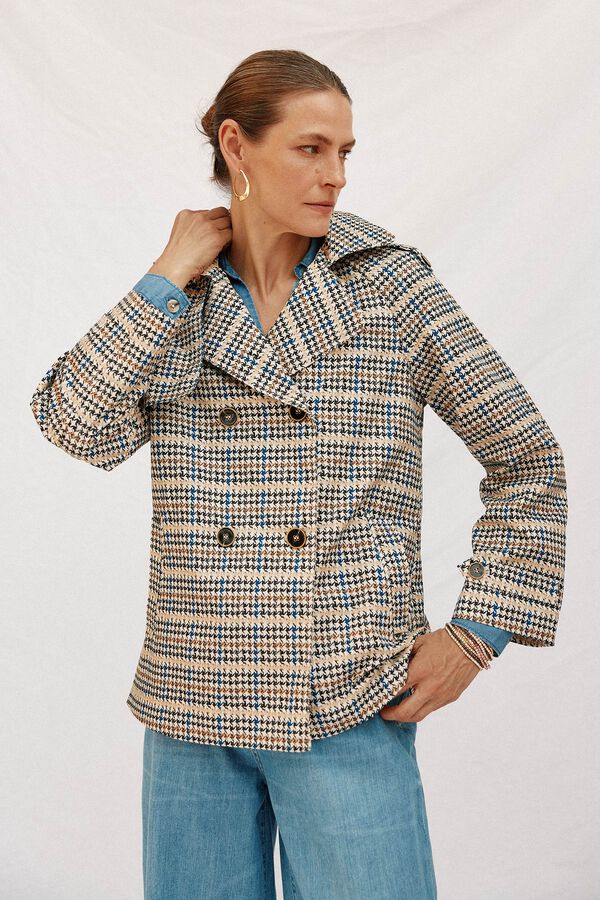 Cortefiel Short flared trench coat Multicolour