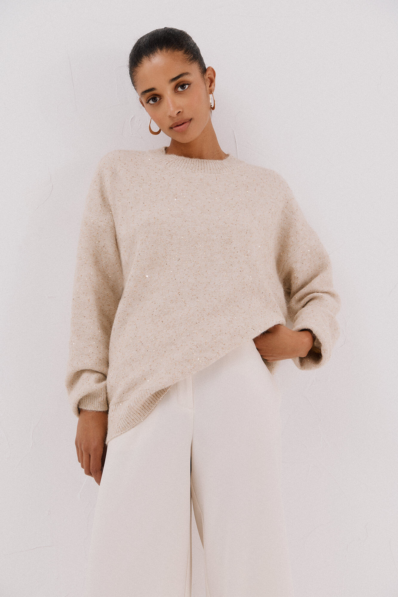 Cortefiel Jersey punto lentejuelas