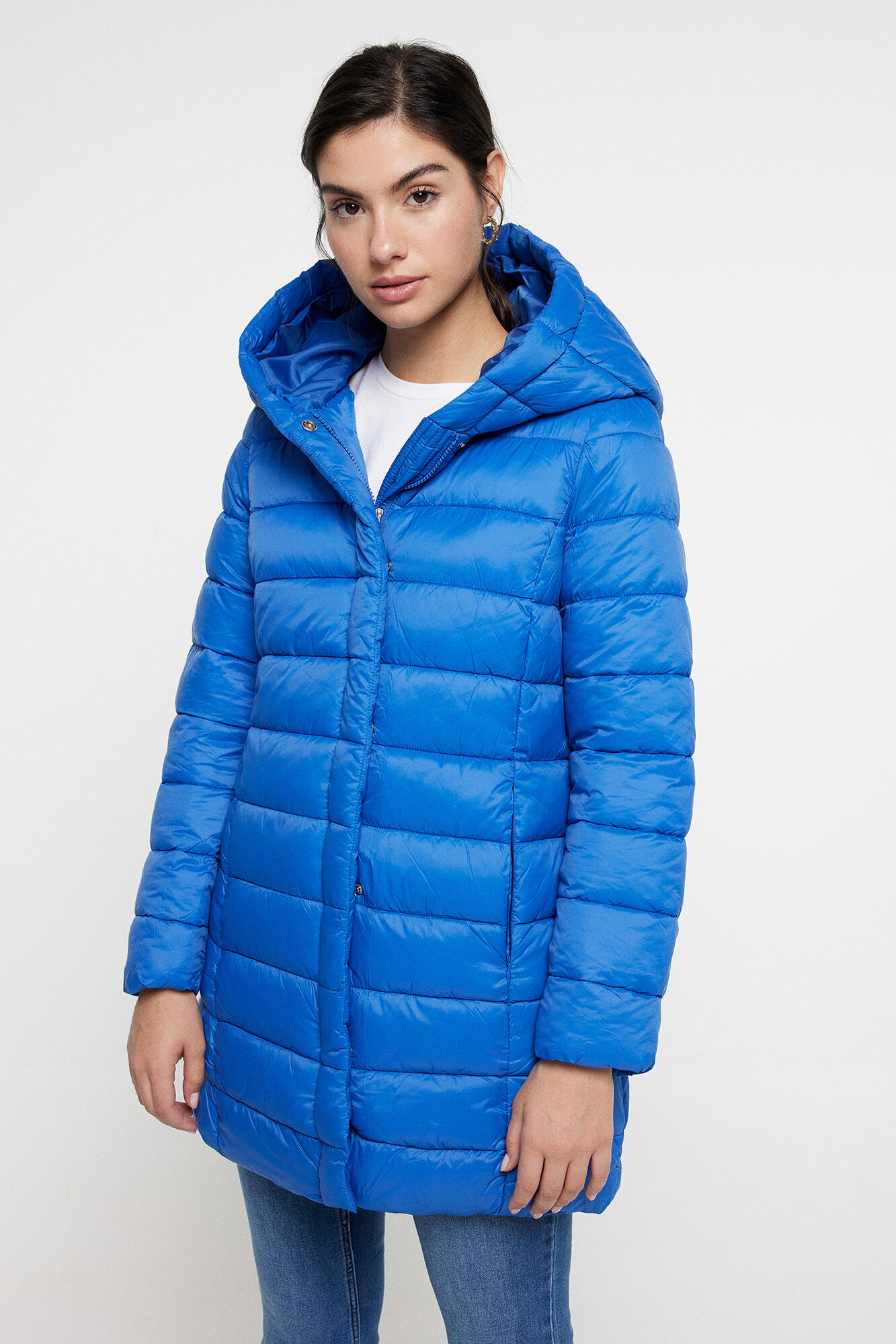Abrigo acolchado azul mujer on sale