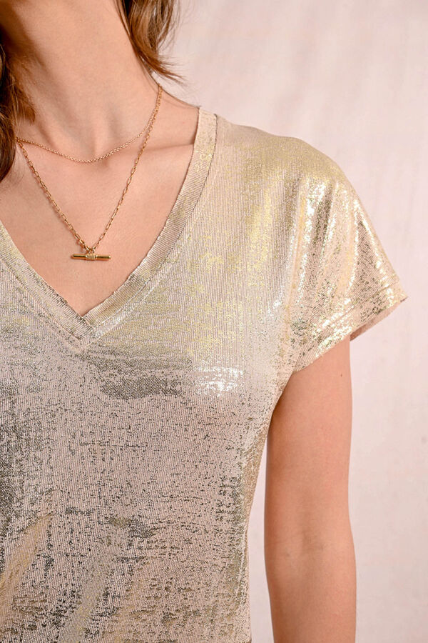 Molly Bracken T-shirt de manga curta com estampado Dourado