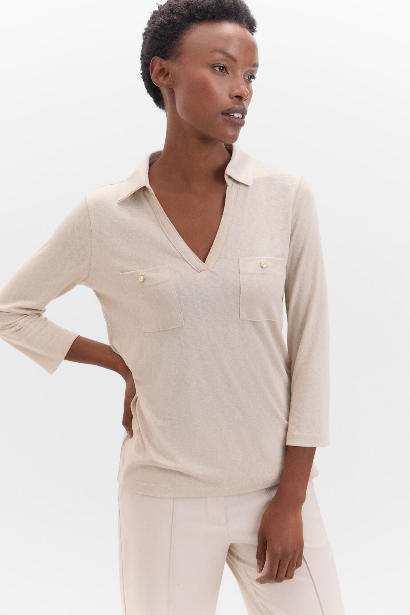 Polo neck T shirt