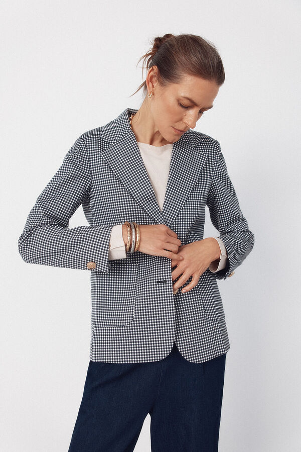 Cortefiel Blazer de punto piqu&eacute; Estampado blanco