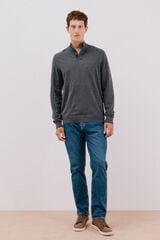 Cortefiel Cotton/silk cashmere high neck jumper Grey
