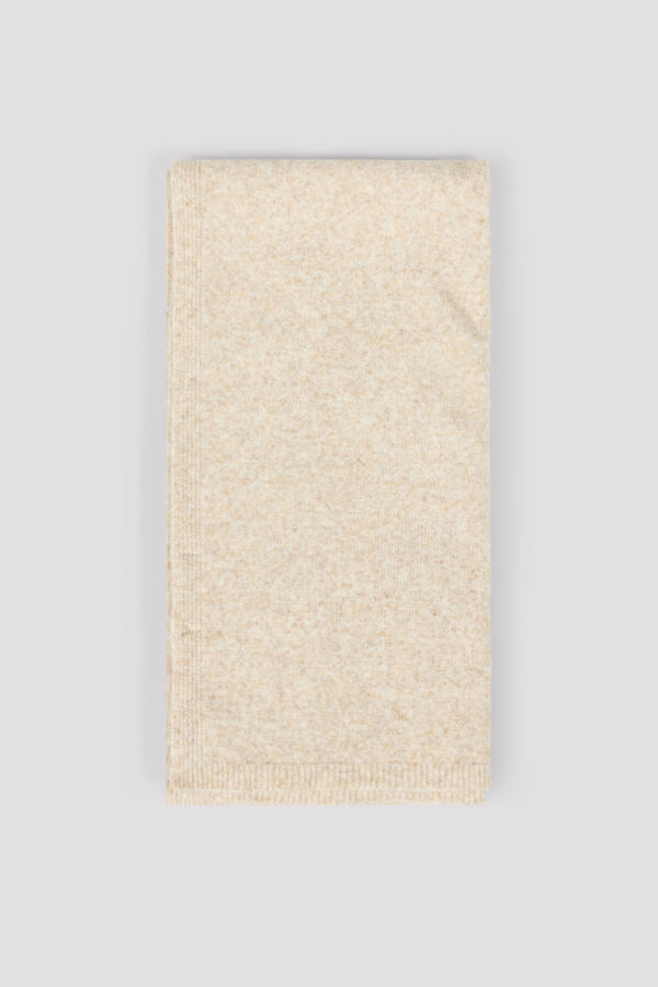 Cortefiel Plain knit scarf Beige