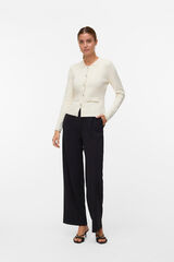 Vero Moda Cal&ccedil;as compridas com bot&otilde;es Preto