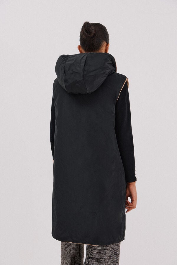 Cortefiel Long reversible gilet Beige