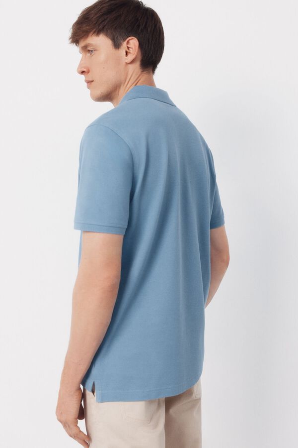 Cortefiel Basic piqu&eacute; polo shirt Blue
