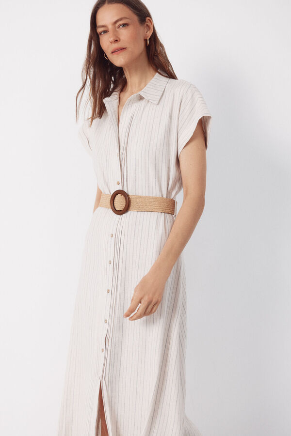 Cortefiel Linen dress Printed white