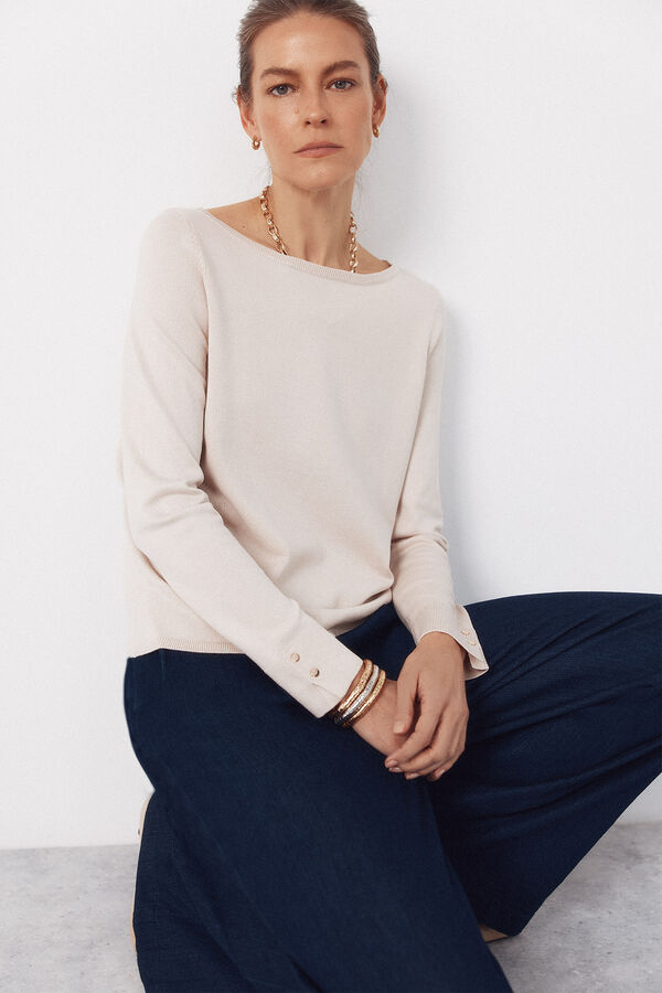 Cortefiel Boat neck jumper Nude