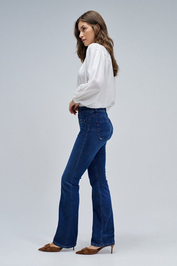 Salsa Jeans Calça jeans bootcut push up Destiny Azul