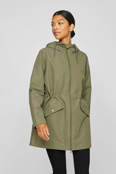 Cortefiel Parka 3/4 com capuz Verde