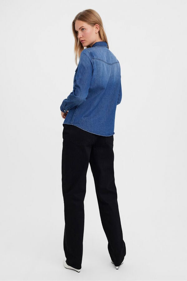 Vero Moda Camisa de manga comprida em denim Azul