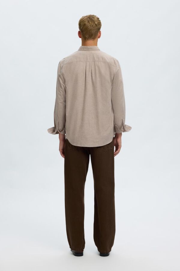 Selected Camisa regular fit Castanho