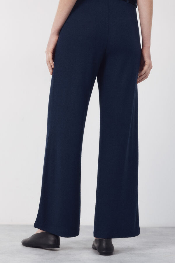 Cortefiel Rustic jersey-knit trousers Navy