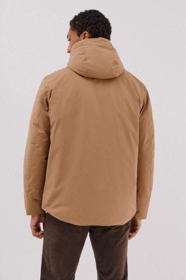 Cortefiel Hooded parka Camel