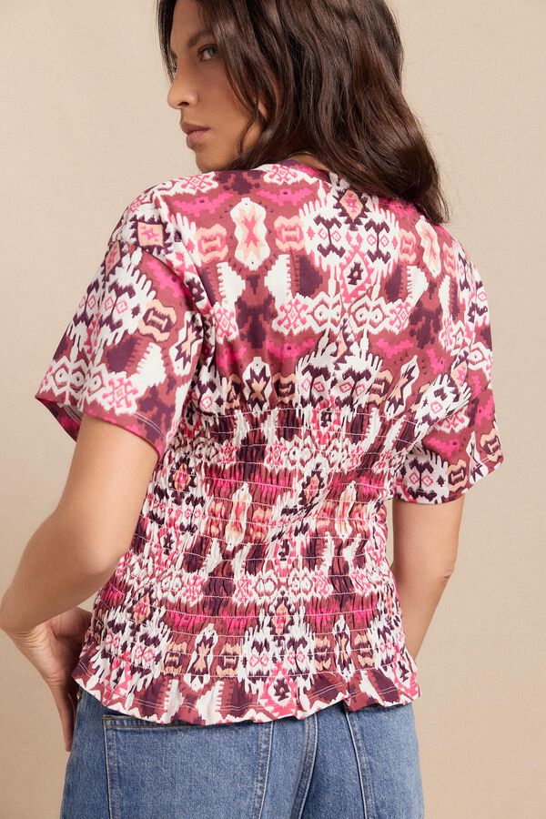 Slowlove Camiseta estampada em favo de mel Multicolorido
