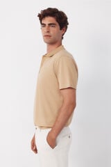 Cortefiel Textured polo shirt Beige
