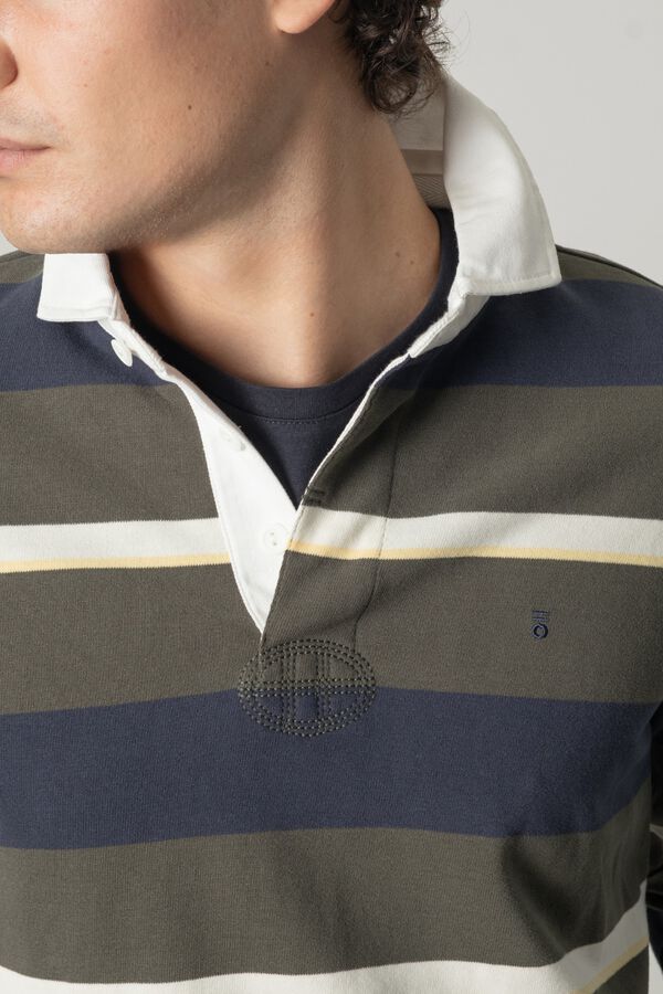 PuroEGO Multistriped rugby polo shirt Green