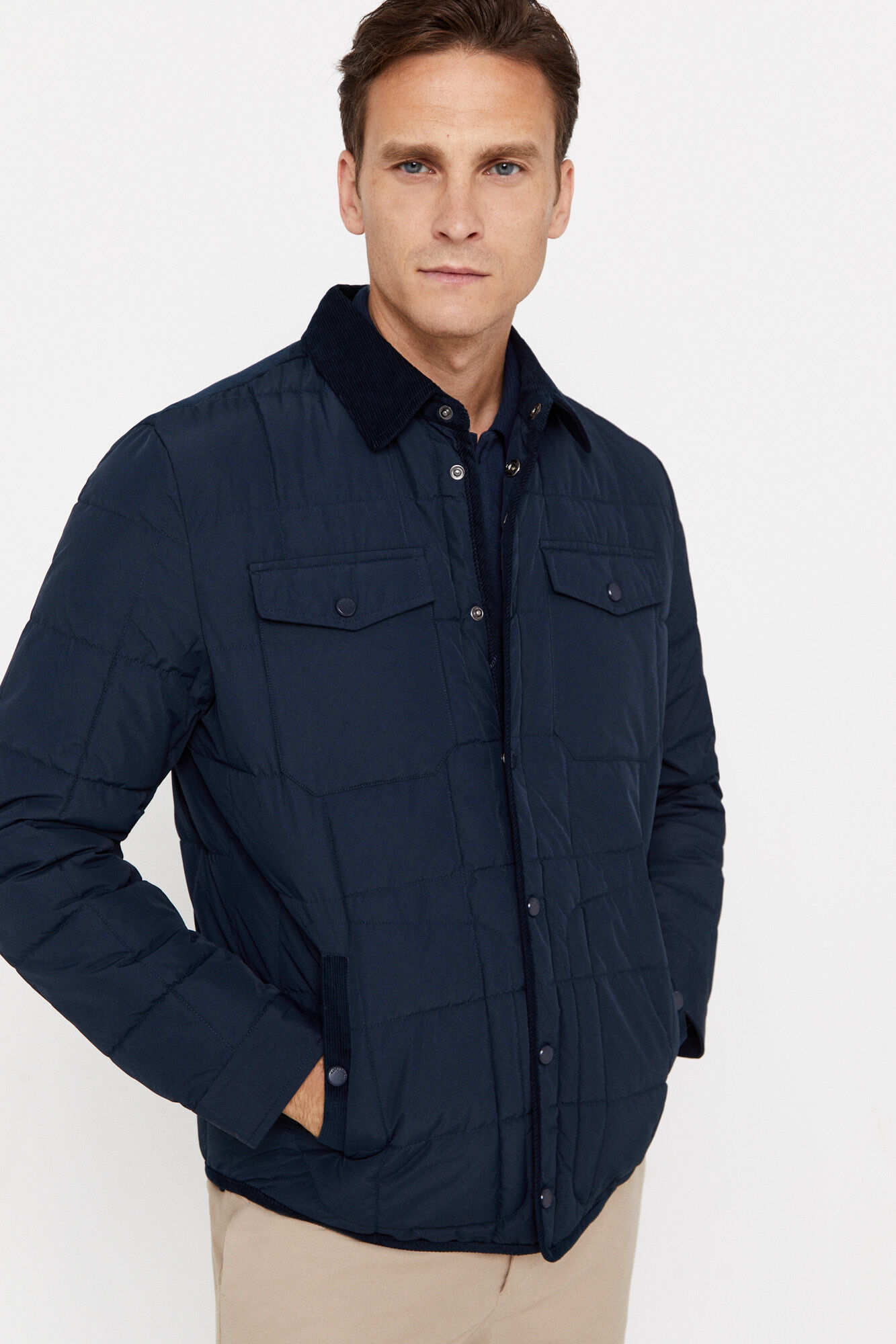 Camisa sales acolchada hombre