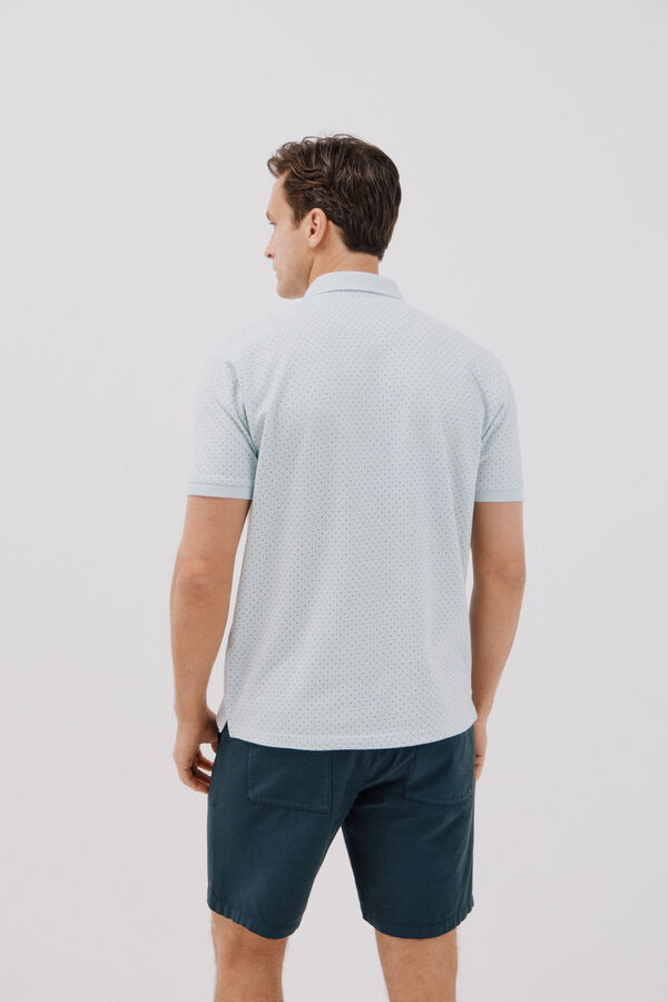 Cortefiel Printed polo shirt Blue