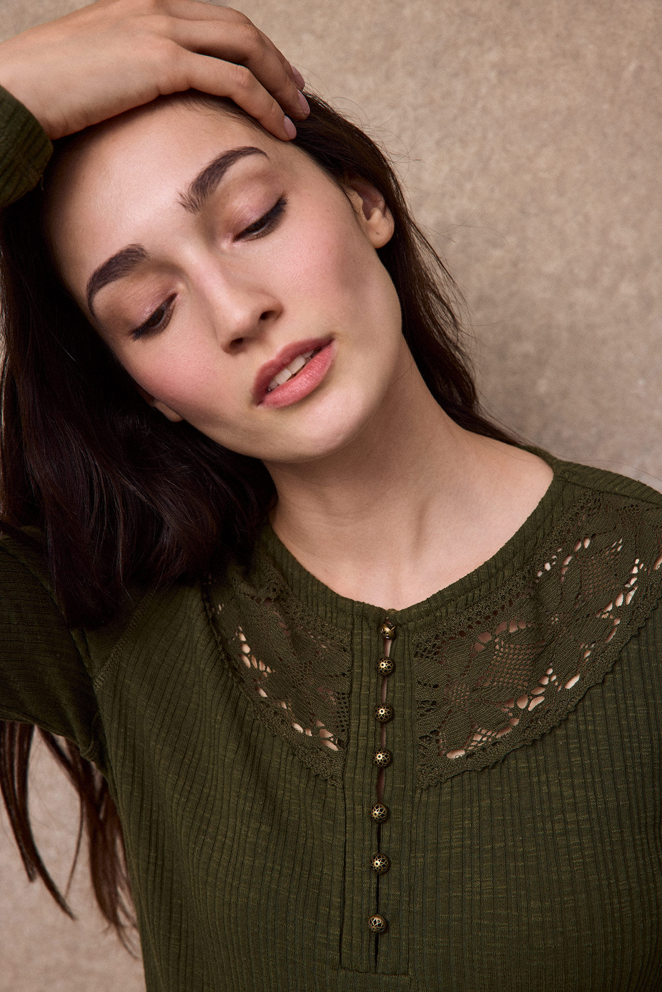 Slowlove Top escote blonda